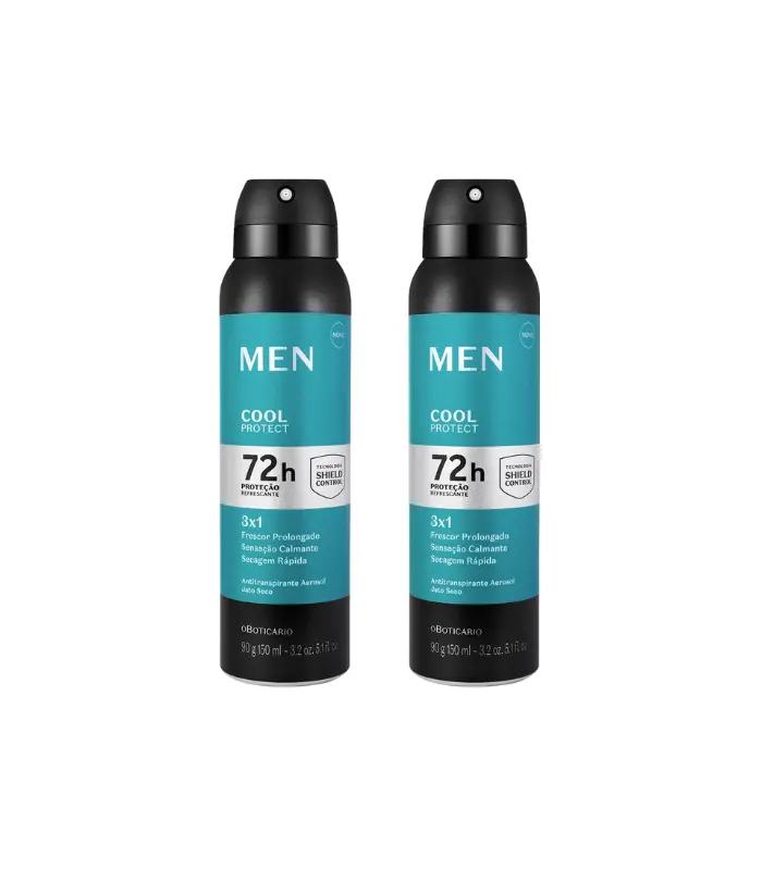 Imagem do produto Kit C/2 Desodorante Aerossol Boticário Men Cool Protect 72h 150ml/90g O Boticário